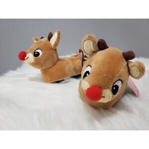 NEW Rudolph Red Nose Reindeer Christmas Slipper Baby Infant‎ 1 Boy Girl Family